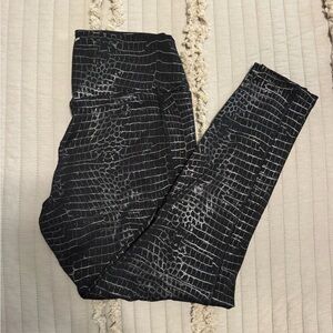 Victoria's Secret Black and Gray Snake Print Leggings